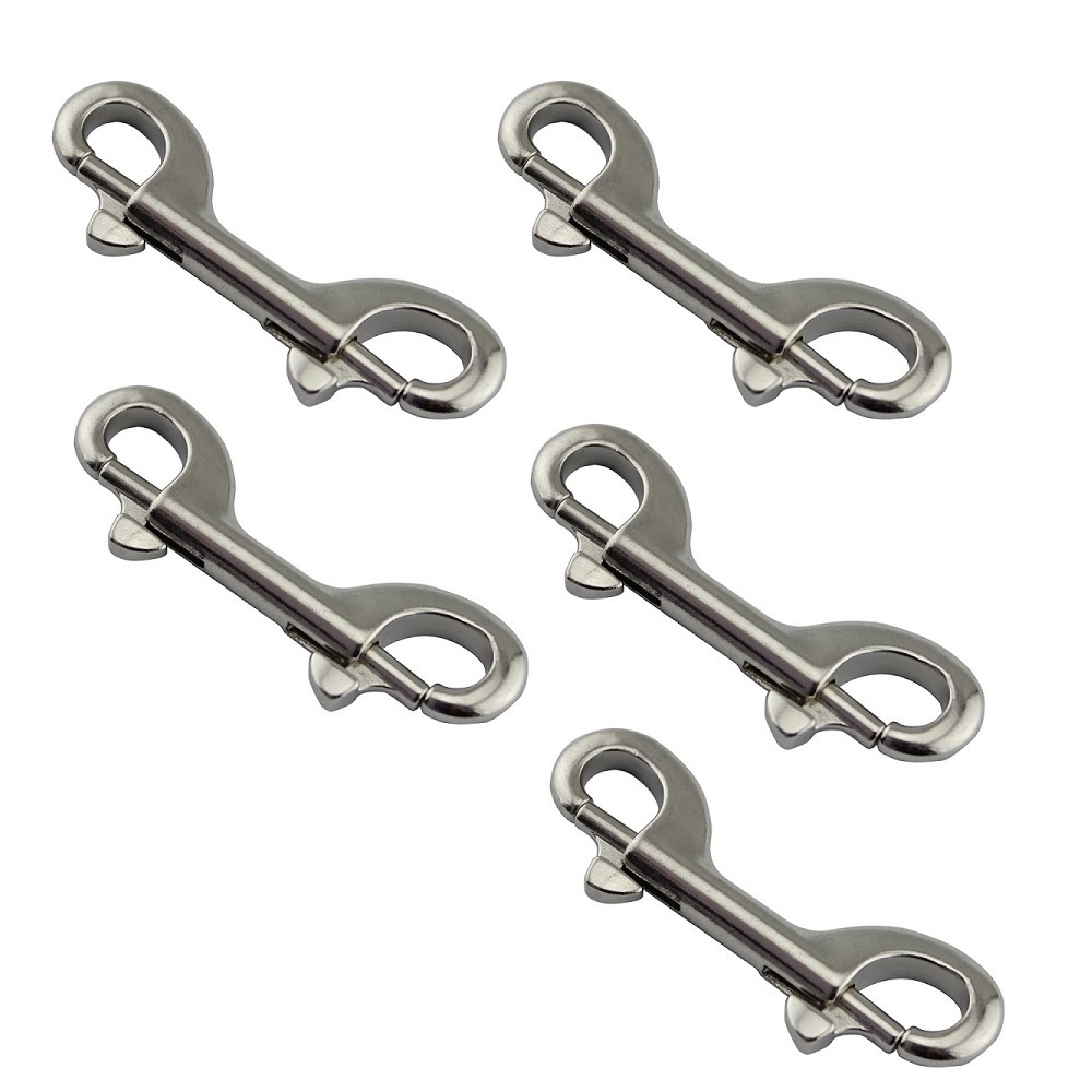 5PCS Stainless Steel 316 Sucha Diving Double End Bolt Snap Hook Clips 90mm 100mm 115mm Boat Hardware Double Ended Bolt Snap