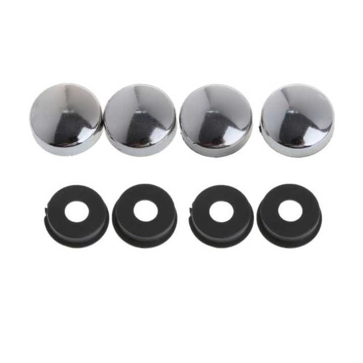 New 8 Pcs ABS Chrome License Plate Frame Screw Nut Caps+Bolt Cover Set For Car Truck Motorcycle Accessories &Parts