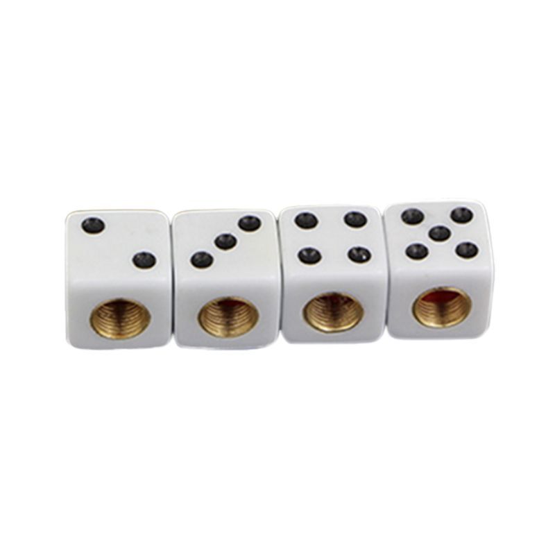 4pcs Dice Shape Car Truck Wheel Tire Air Valve Stem Cover Dust Cap Bicycle Valve