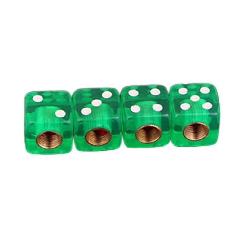 4pcs Dice Shape Car Truck Wheel Tire Air Valve Stem Cover Dust Cap Bicycle Valve