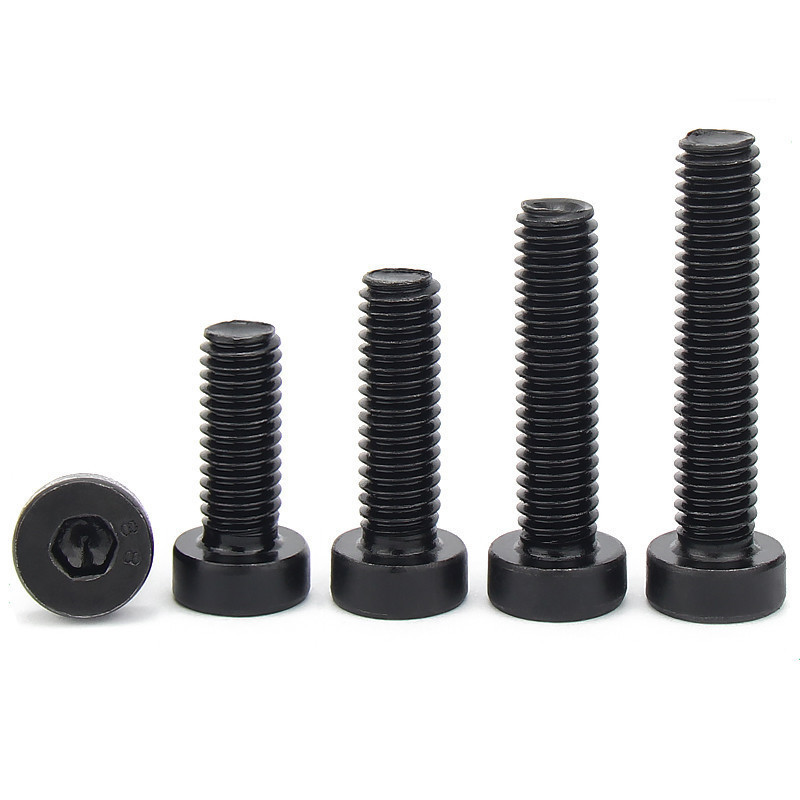 100pcs Hex Socket Head Cap Grade 8.8 steel Black DIN7984 Hex Hexagon Socket Thin Low Short Profile Head Allen Cap Screw Bolt