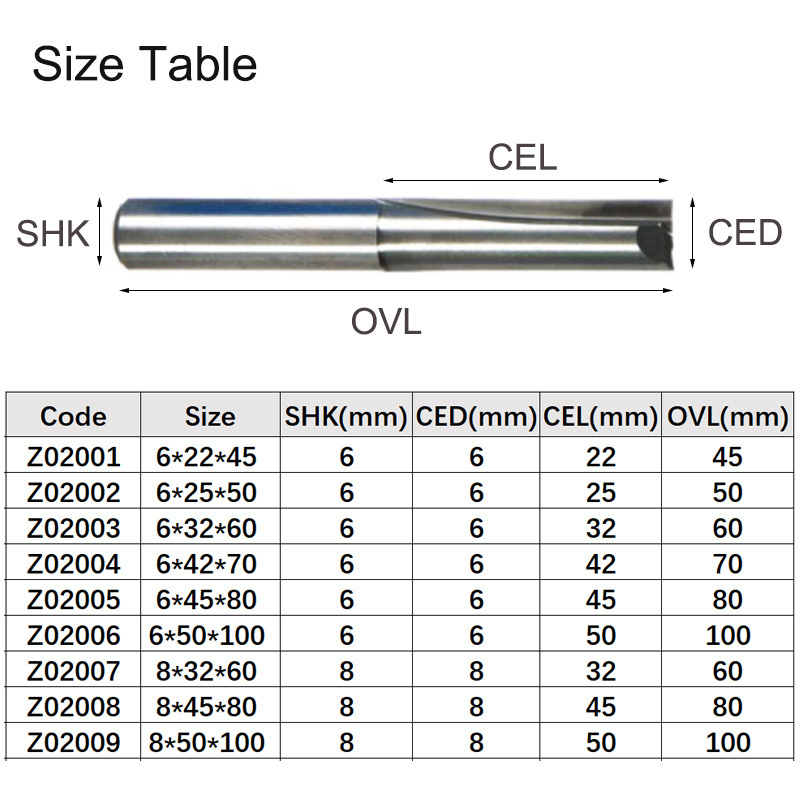 1pcs 6mm 8mm Two Flutes Straight Router Bits for Wood CNC Straight Engraving Cutters Carbide Endmills Tools Milling Cutter