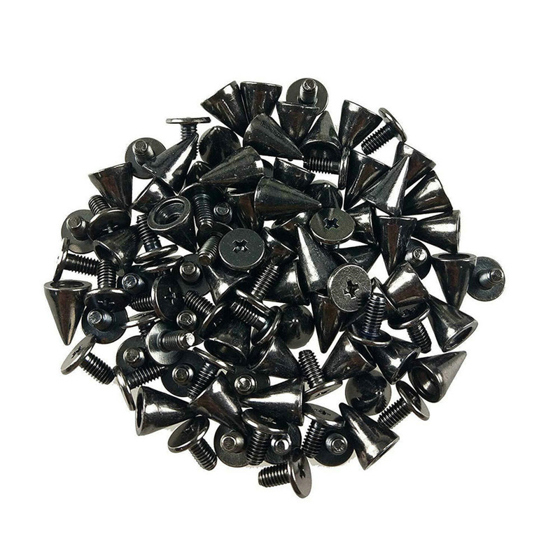 100pcs/lot Alloy Spikes Cone Studs Rivet Bullet Spikes Cone Screw Studs for Clothes Leathercraft Punk Rock 7x10mm Coned Spikes