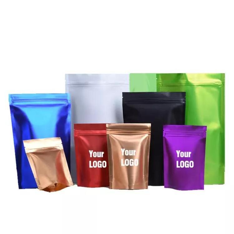 Printed Smell Proof Food Packaging 3.5g 7g 14g 28g Coffee Candy Custom Plastic Zipper Stand Up Pouch Die Cut Mylar Ziplock Bags