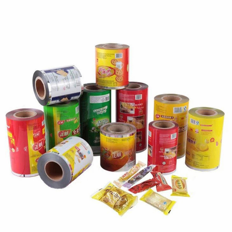 Printed Aluminum Foil Stretch Film Laminated Roll Stock Film Packaging for Hot Seal