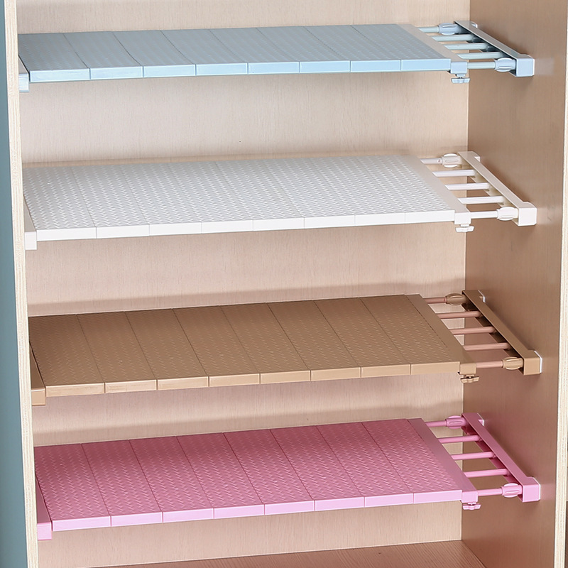 Household Wardrobe Storage Rack Divider Board Adjustable Retractable Layered Partition Shelf Closet Storage Rack Organizer