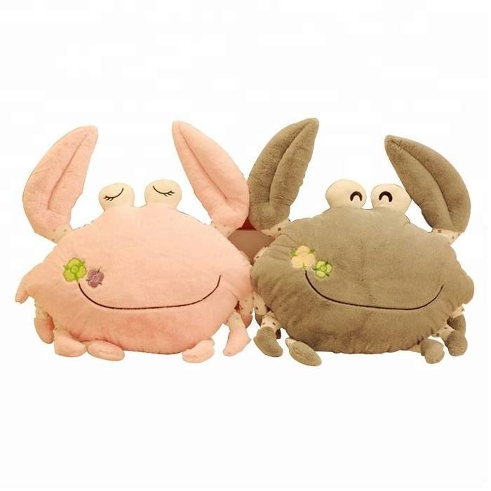 Super Soft Pink Crab Stuffed Animal Toy Back Cushion Plush Animal Pillow Kids Gift Plush Crab Doll