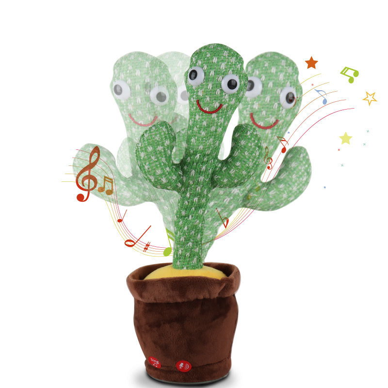 Hot Sale Cute Stuffed Flower Pot Twisting Cactus Dancer Doll Talking Singing Dancing Cactus Skin Plush Toy