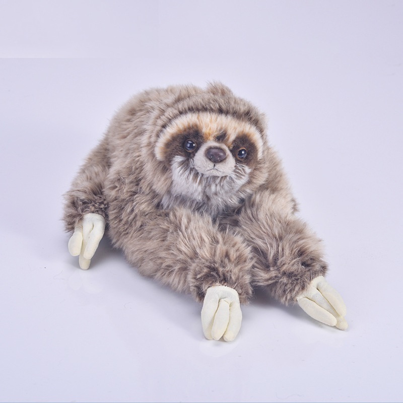 BSCI Factory Wholesale Simulation Lifelike Plush Sloth Doll Custom Soft Stuffed Animal Long Fur Sloth Plushie Toys