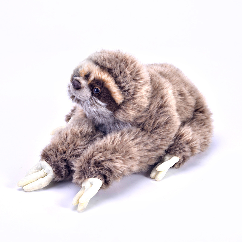 BSCI Factory Wholesale Simulation Lifelike Plush Sloth Doll Custom Soft Stuffed Animal Long Fur Sloth Plushie Toys