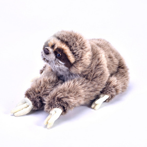 BSCI Factory Wholesale Simulation Lifelike Plush Sloth Doll Custom Soft Stuffed Animal Long Fur Sloth Plushie Toys