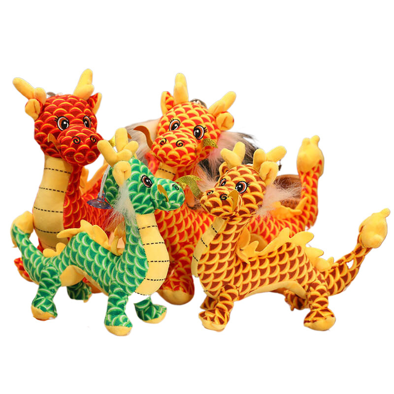 2024 Chinese New Year Cartoon Dragon Plush Toy Doll  Soft Custom Stuffed Animals Soft Dragon Plush Toy for Gifts