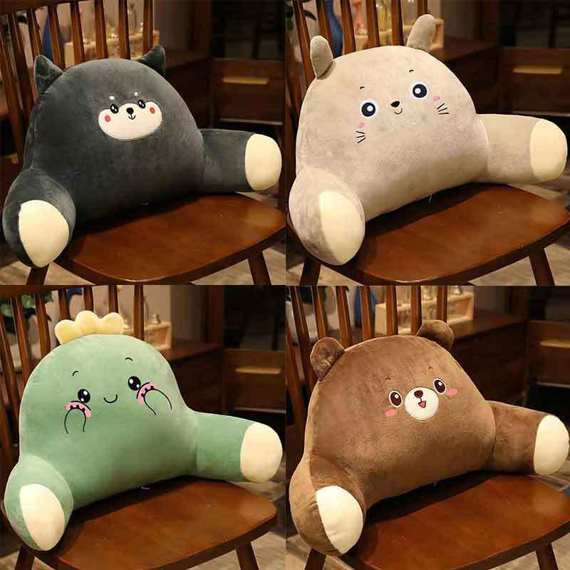 Factory plush cushion cartoon waist pillow chair bed car backrest pillow customized plush cushion