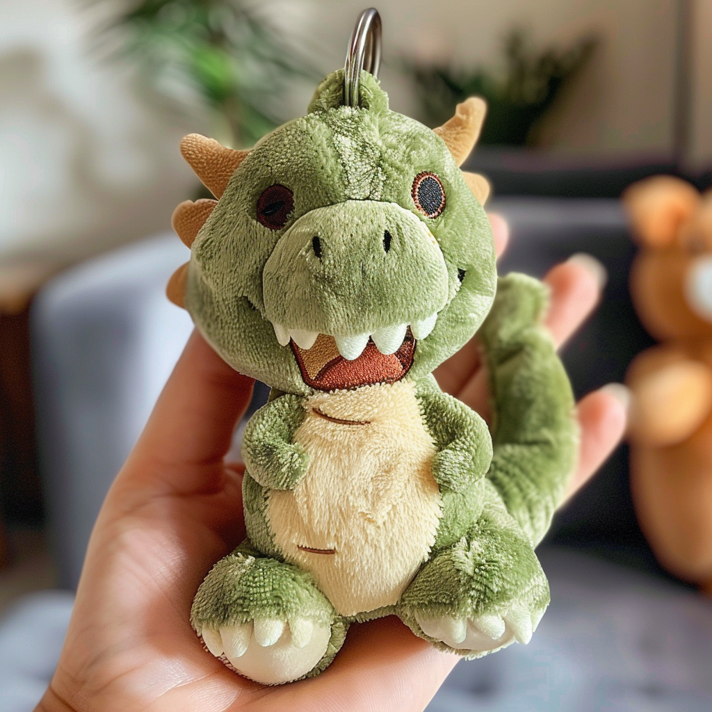 Custom Pendant Keyring Bag Accessories Plush Dinosaur Design Delightful Stuffed Animal Customized Plush Keychain