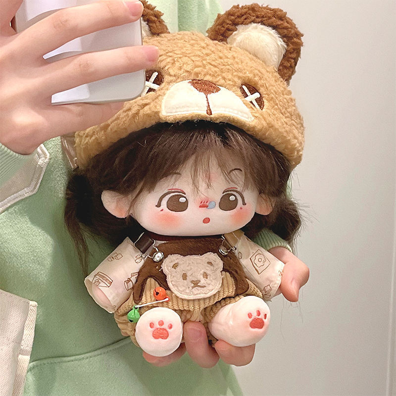 Customized Cute Long Hair Girl Plush Doll Clothes Accessories Removable Custom Hairstyle Kpop Plush Doll