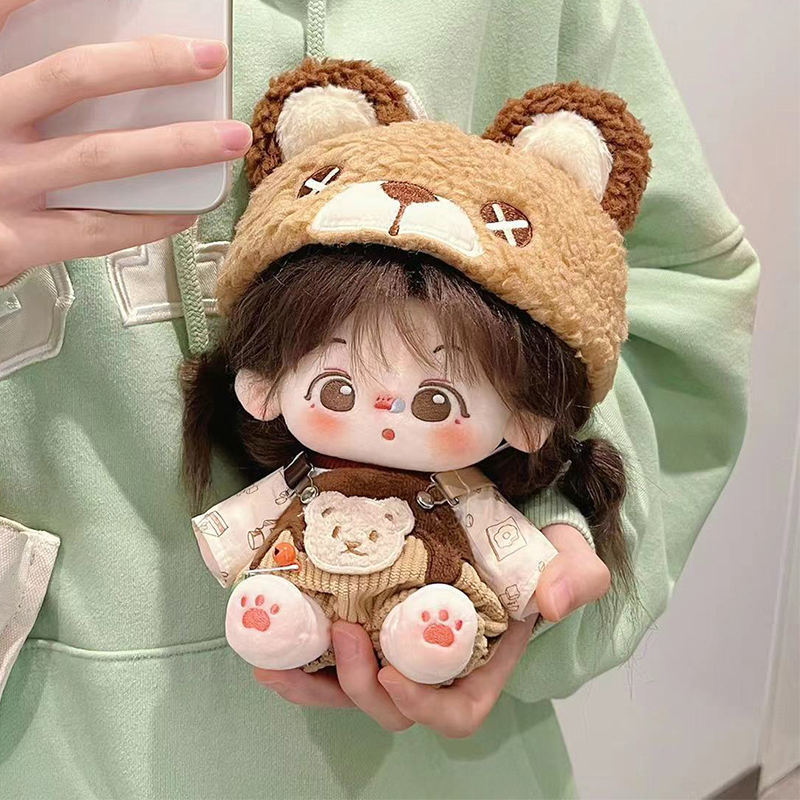 Customized Cute Long Hair Girl Plush Doll Clothes Accessories Removable Custom Hairstyle Kpop Plush Doll