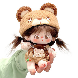 Customized Cute Long Hair Girl Plush Doll Clothes Accessories Removable Custom Hairstyle Kpop Plush Doll