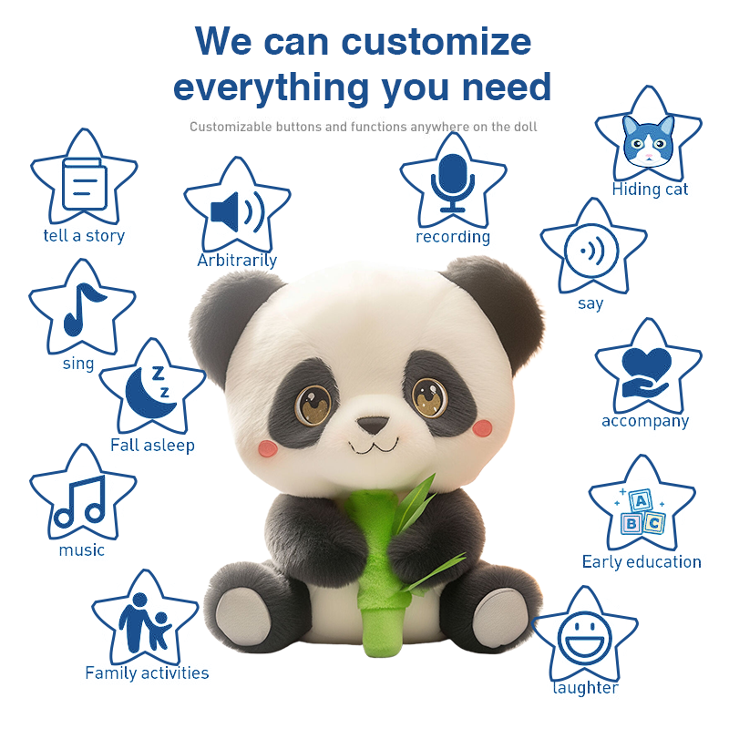 bamboo tube panda plush toy panda doll national treasure panda cute children's toys