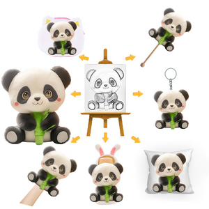 bamboo tube panda plush toy panda doll national treasure panda cute children's toys