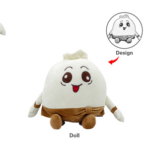 Factory direct Baozi Shaped Soft Plush Food Toys Stuffed Animal Custom Cute Plush Toy Gifts For Kids