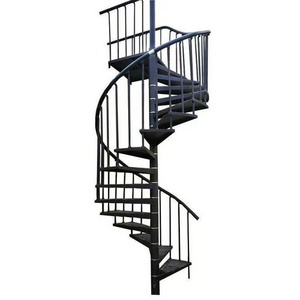 Real Villa Spiral Staircase Kit Prices Outdoor Indoor Stairs Black Color Wrought lron Staircase Design