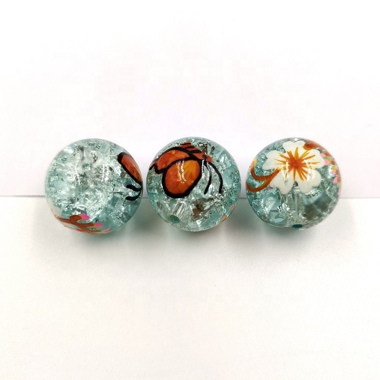 colored glass butterfly hand painted glass bead for accessories glass