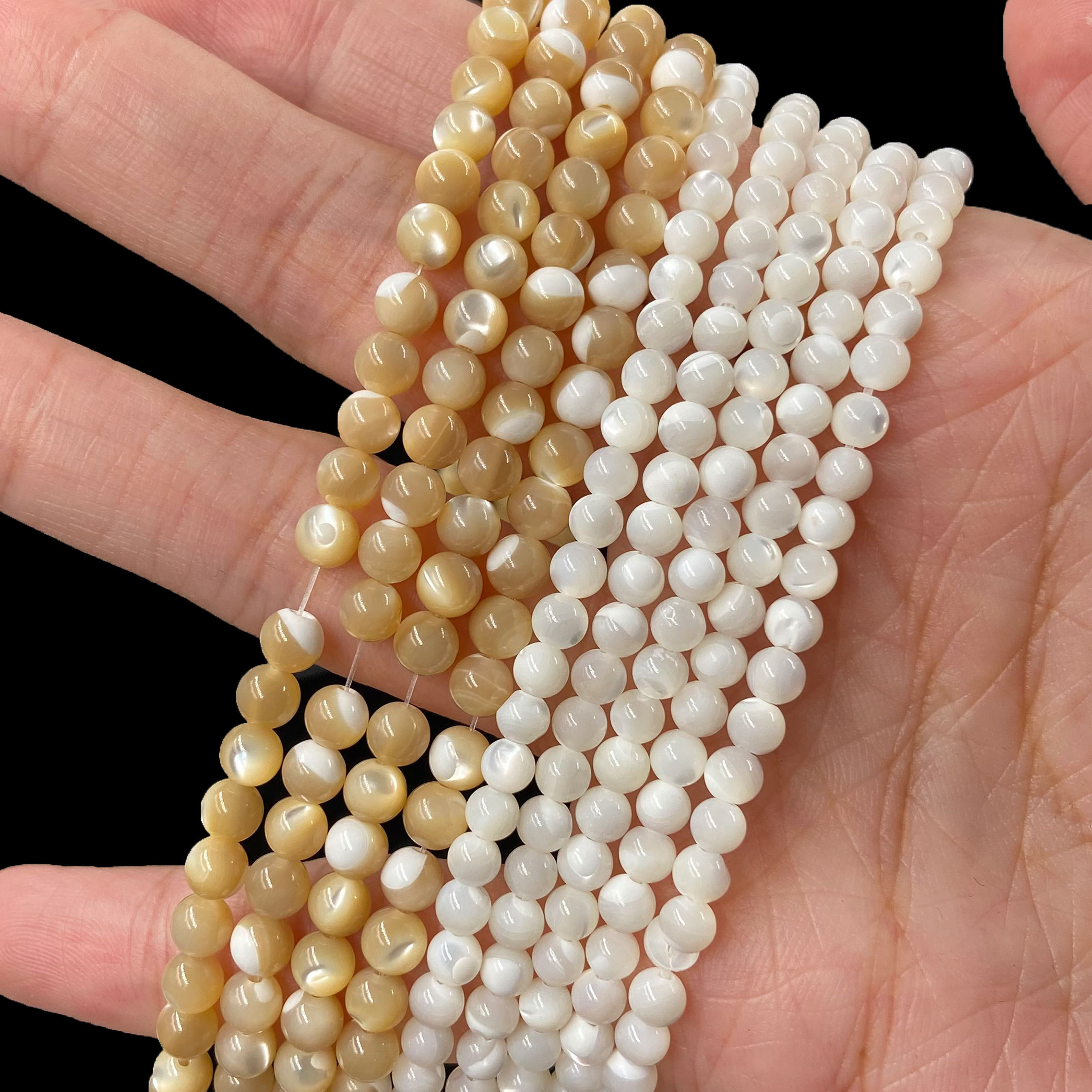 Factory Price 4mm Natural Sea Shell White Horseshoe Snail Round Loose Spacer Beads For Diy Jewelry Bracelet Making