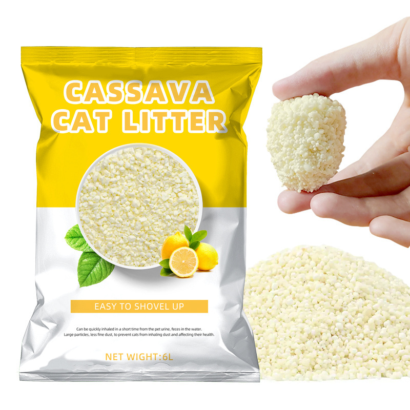 Factory Wholesale cassava cat litter Fast Clumping No chemical properties Fresh cat litter sand double deodorant