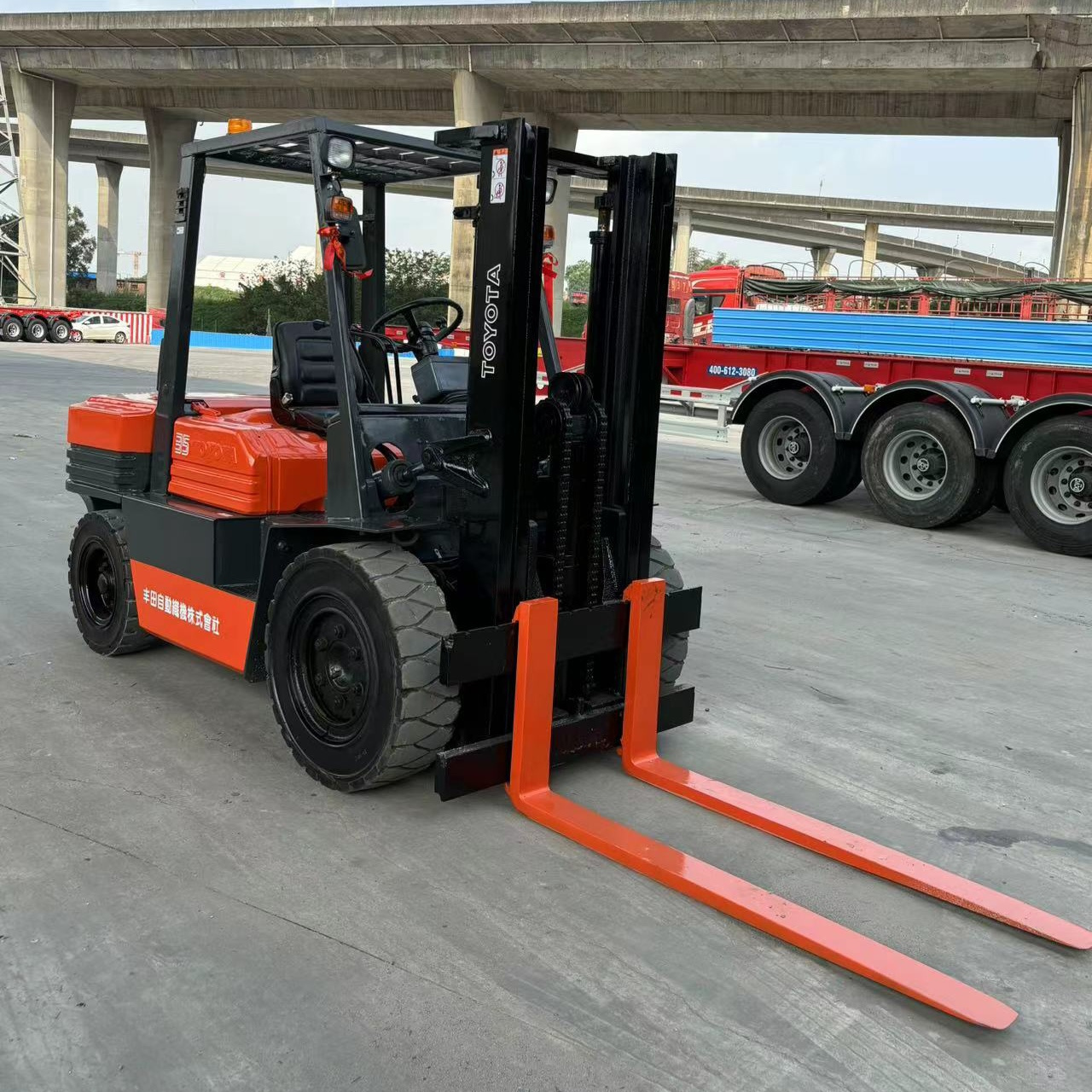 Fast Delivery Diesel Forklift Truck 3.5 Ton With 2 Stage Wide View Mast 3-7m Lifting Height