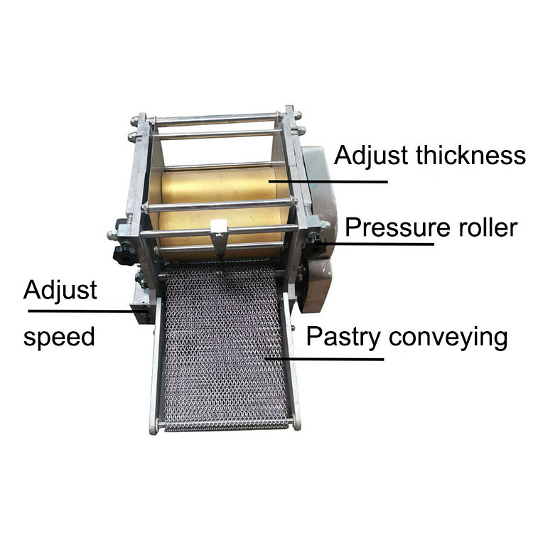 tortilla bread dough sheeter pierogi crepe skin making machine