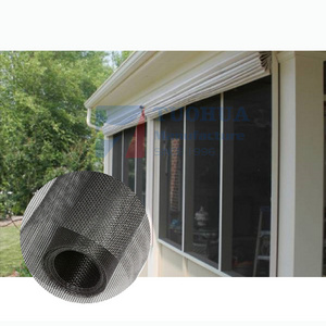 professional factory 18 X 16 Mesh 110g/Sqm Fireproof Charcoal Black Grey Color Fiberglass Screen Mosquito Net