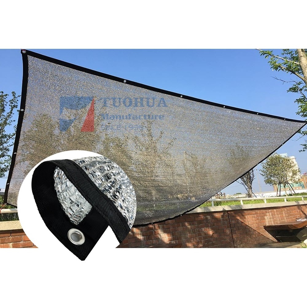 70% Aluminum Shade Cloth Fabric Privacy Screen Pet Shade Car Cover Patio Garden Pergola Cover Canopy with Grommets