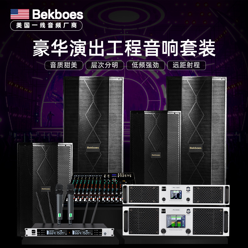 Bekboes home karaoke KTV Professional Audio Double 15 Inch DJ Sound Box sound system complete music studio equipment full set