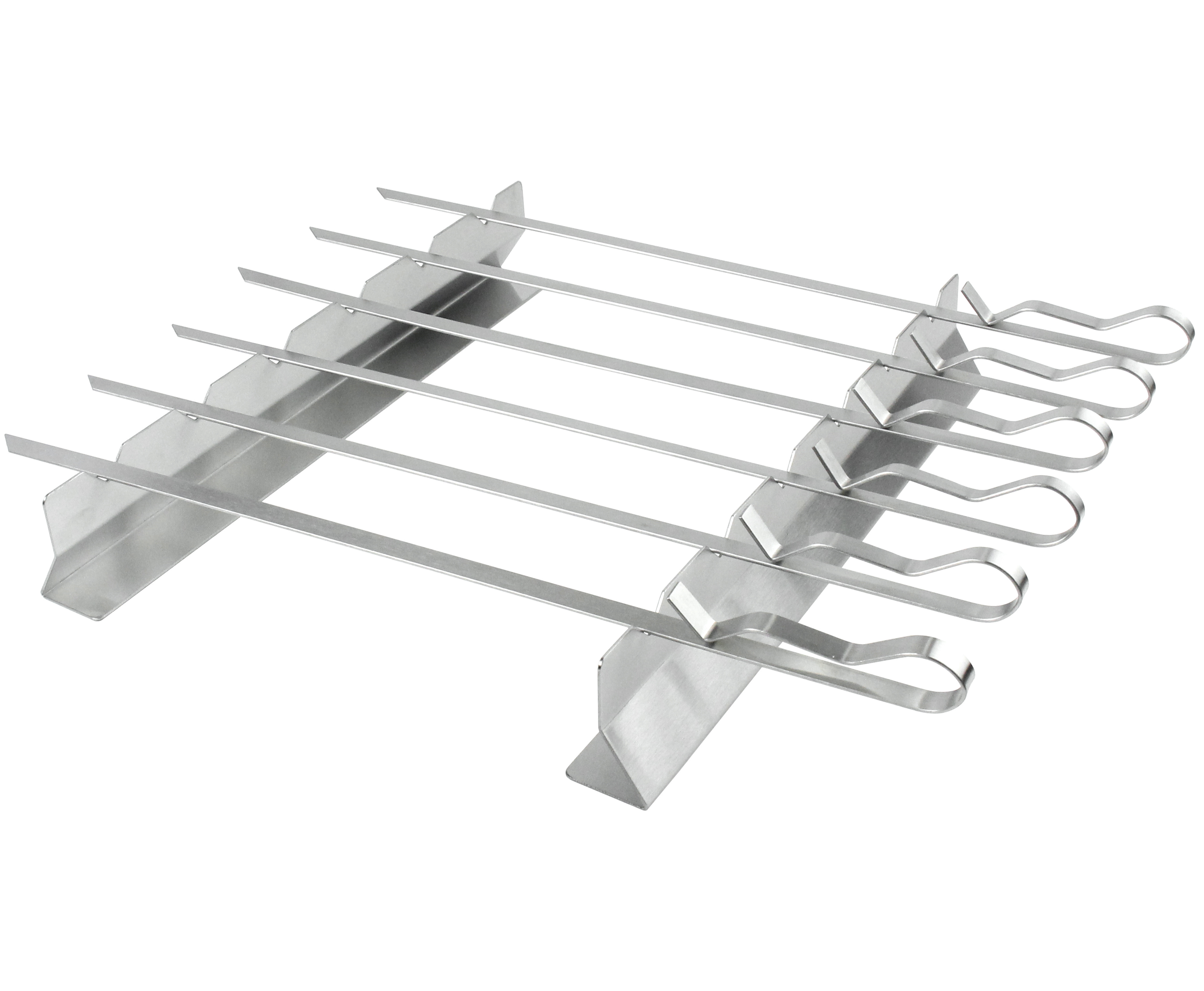 garden supplies Perfect BBQ Accessories for Cookout Camping 6 Sticks 2 Racks Shish Kebab Skewer Set bbq skewers stainless steel