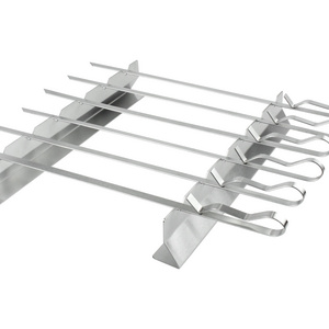 garden supplies Perfect BBQ Accessories for Cookout Camping 6 Sticks 2 Racks Shish Kebab Skewer Set bbq skewers stainless steel