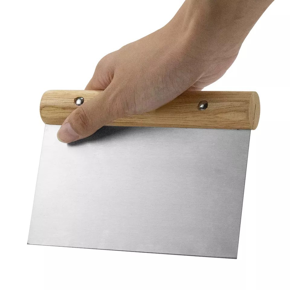 Hot Kitchen tool Stainless Steel Non-Slip Wooden Handle BBQ grill Pastry Scraper Dough Bench Scraper Bread dough Cutter Chopper