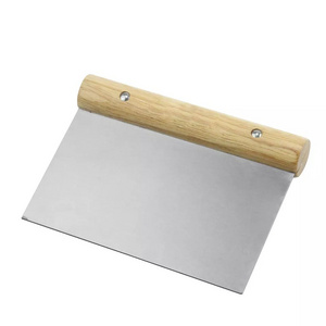 Hot Kitchen tool Stainless Steel Non-Slip Wooden Handle BBQ grill Pastry Scraper Dough Bench Scraper Bread dough Cutter Chopper