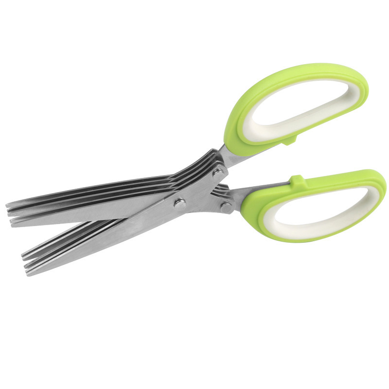 19cm 5-Layer Blade Multifunctional Kitchen Scissors Shredded Chopped Scallion Cutting Scissors