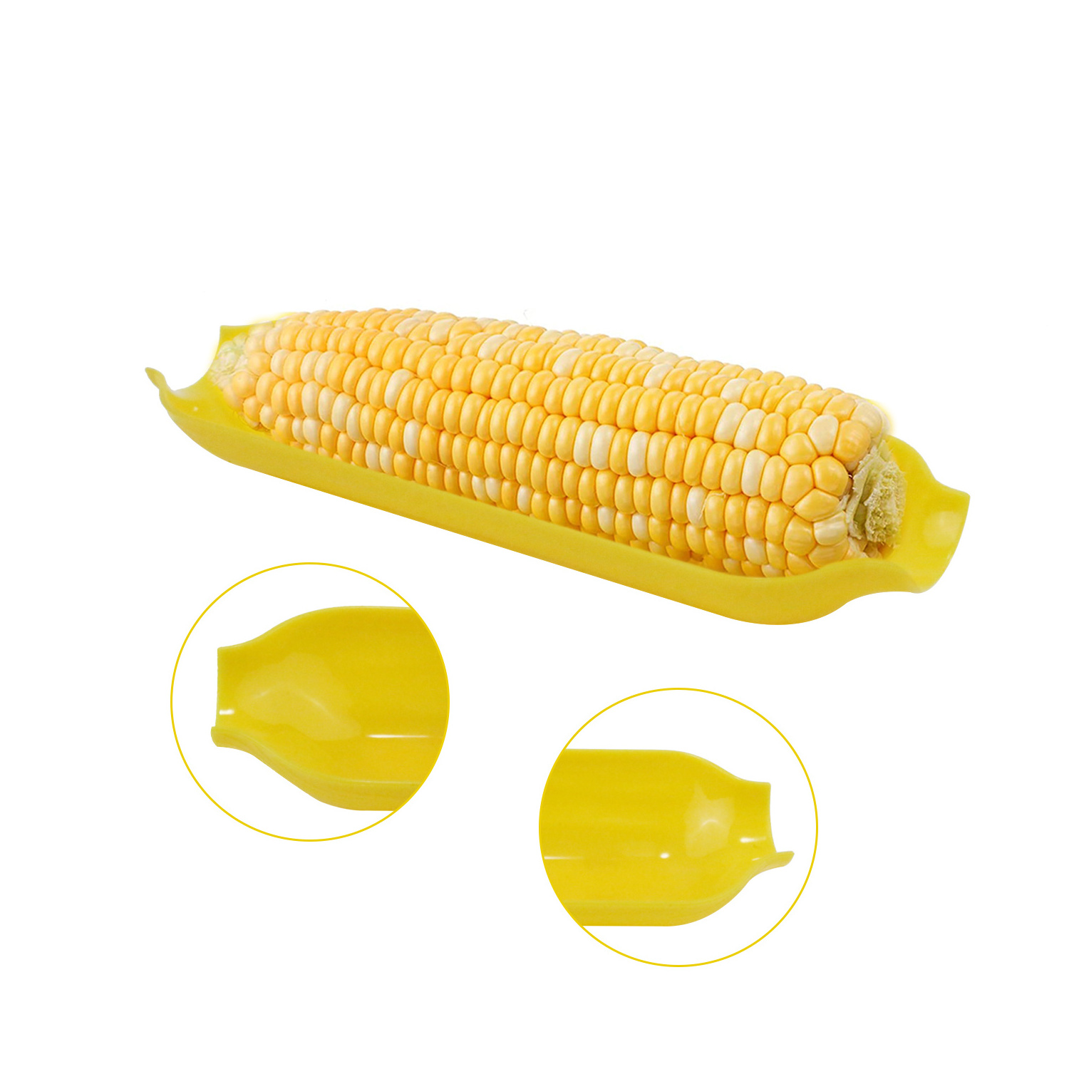 BBQ Grill Accessories Durable Stainless Steel Twin Prong Corn Skewers plastic handle corn cob Holders with corn dishes for sale