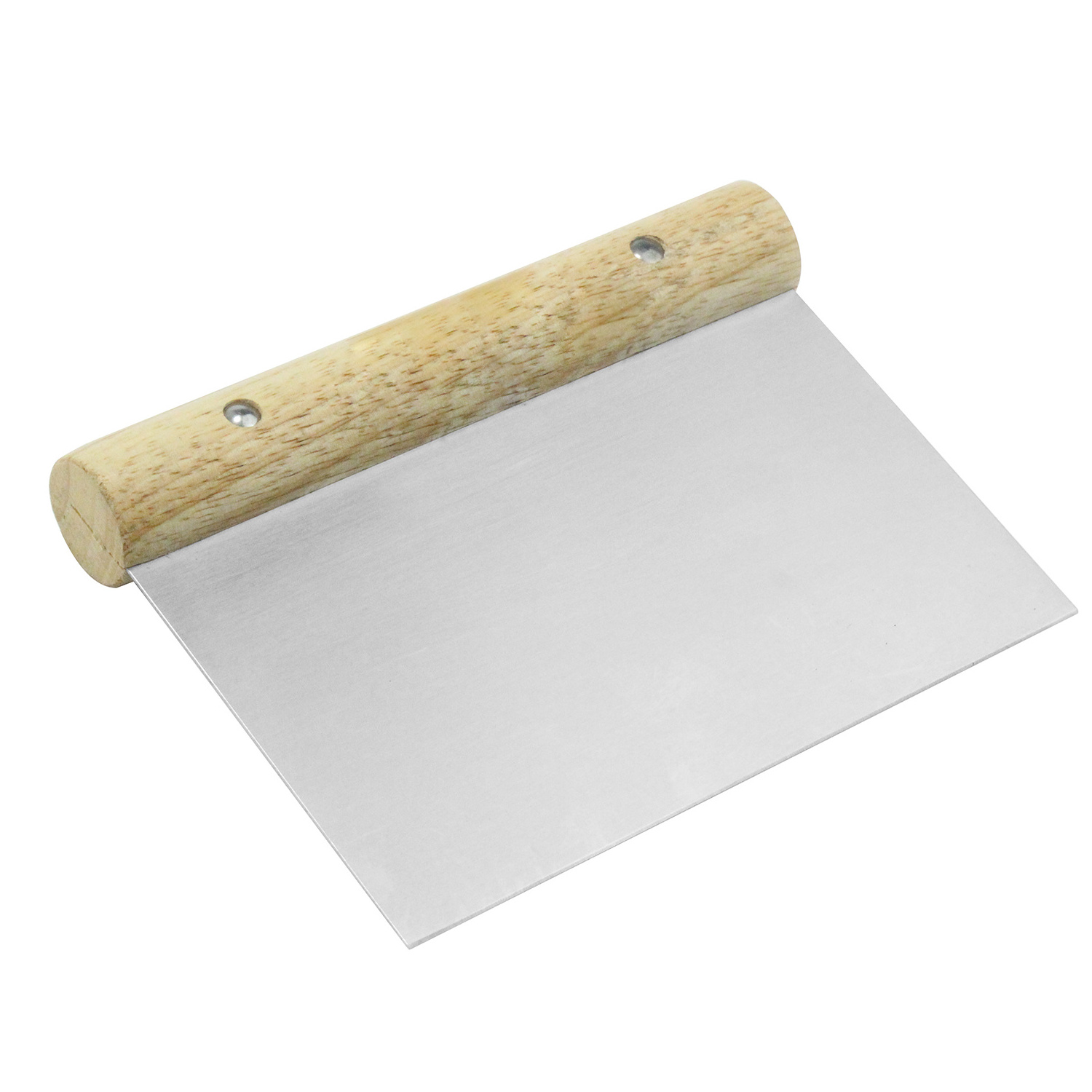 Stainless Steel Pastry Scraper - Dough Bench Scraper Bread Cutter Chopper With Non-Slip Wooden Handle