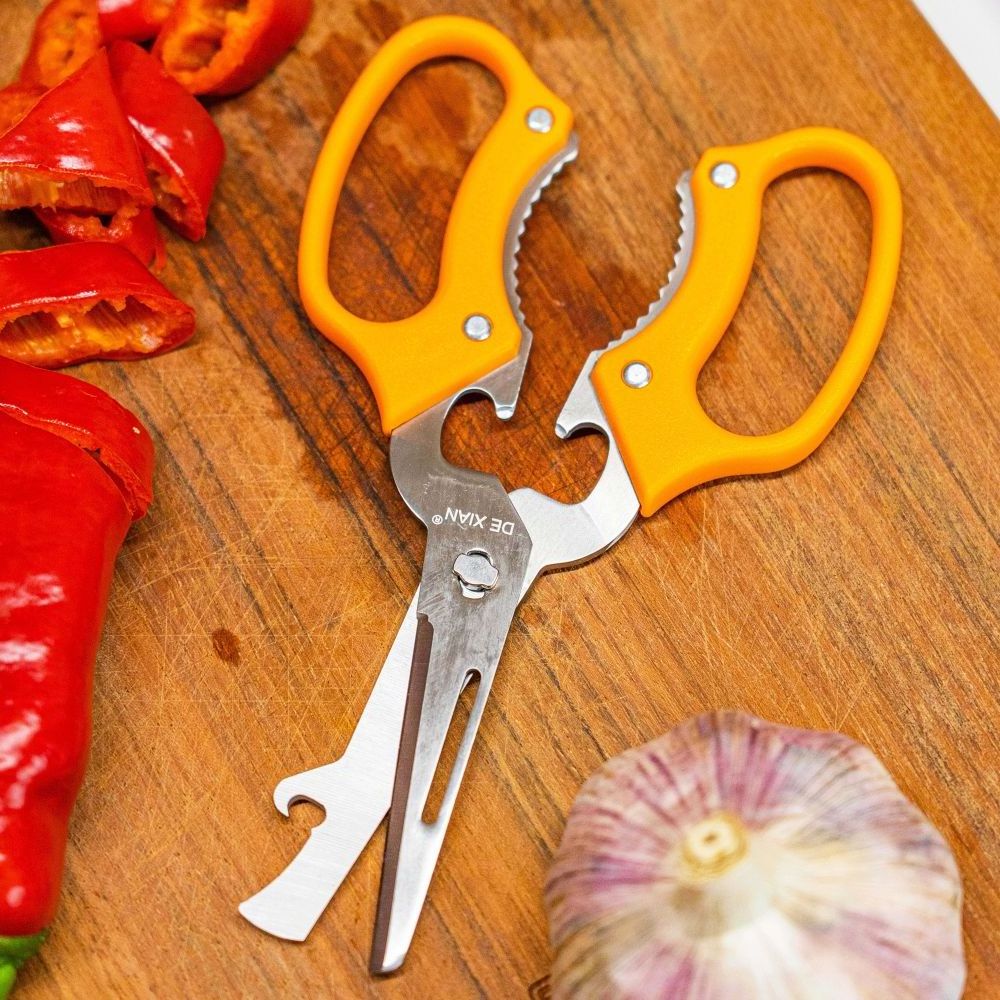 Stainless steel Kitchen Scissors with Multi-blade Bottle Opener Fruit Paring