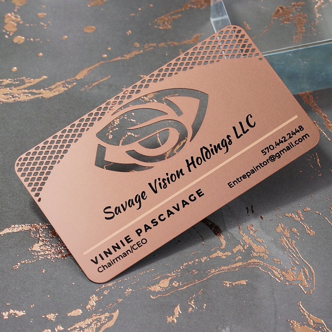 High quality luxury metal blank credit cards custom stainless steel rose gold metal business cards