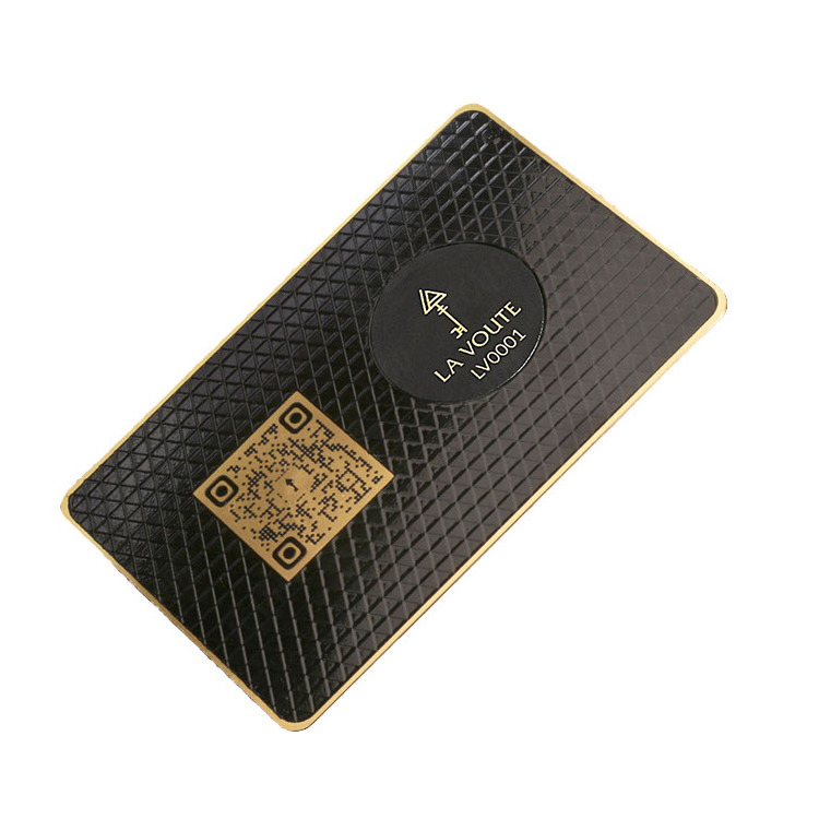 Custom blank black steel metal nfc business cards for engraved  0.8mm thickness