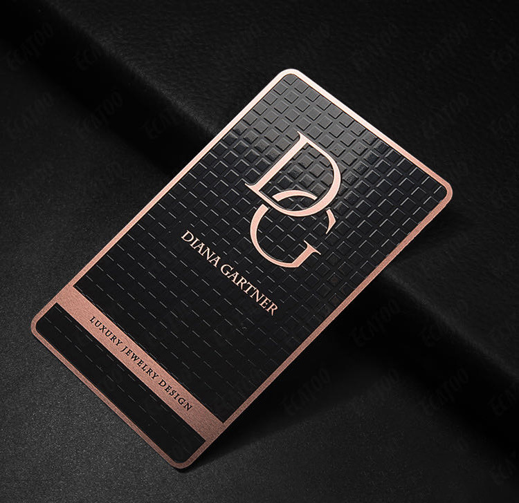 High quality luxury metal blank credit cards custom stainless steel rose gold metal business cards