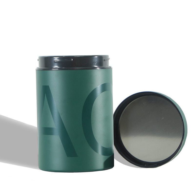 athletic greens stainless steel canister and scoop metal food packing container matcha powder aluminum coffee can with lids