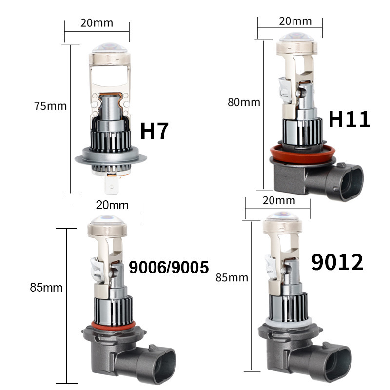 2024 Newest 90w h11 9006 9005 9012 H7 High bright fog lamp mini led bi projector LED headlight Bulb