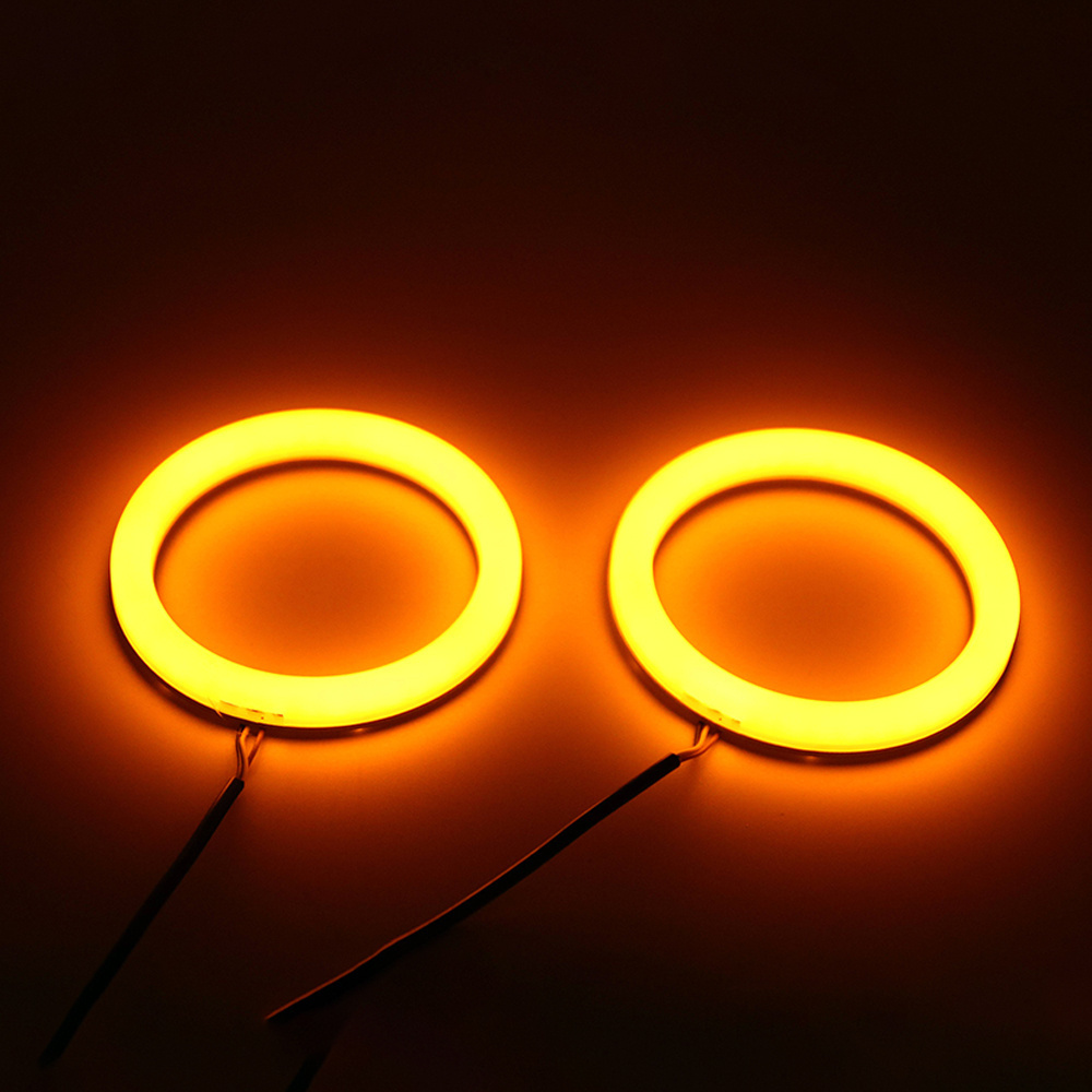 Car Retrofit Accessories 4X131mm White Yellow Cotton LED Angel Eyes Halo Rings For E36 E38 E39 E46 Projector