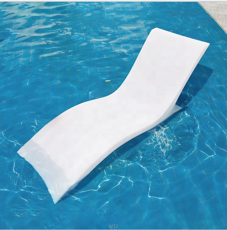 Outdoor Fiberglass Chaise Lounge Sun Loungers In Water Swimming Pool Chair