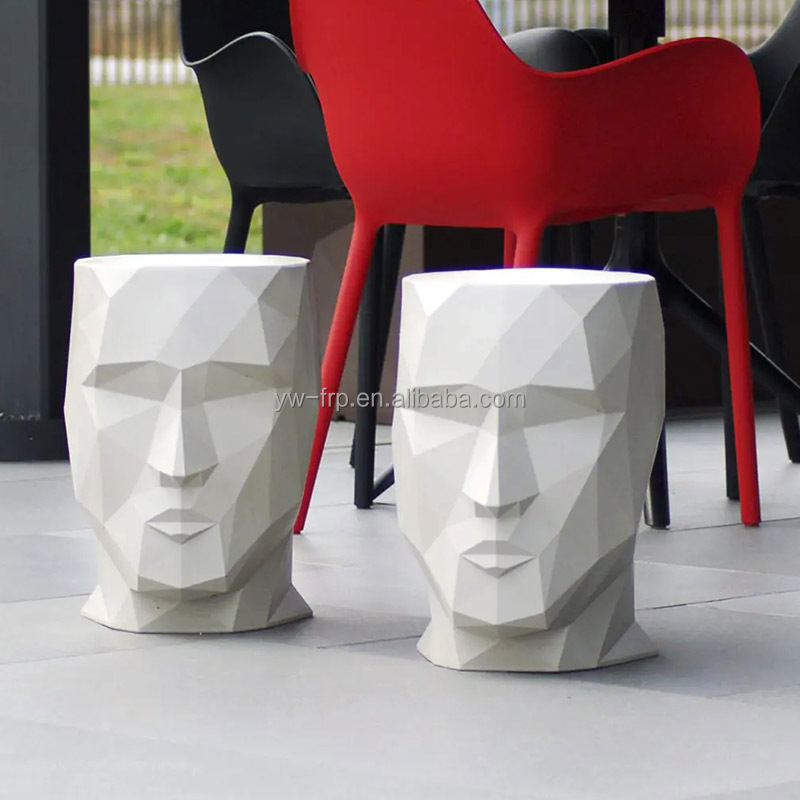 Creative head seat stool Shopping mall restaurant casual low chair shoe stool Fiberglass face seat sitting room rest stool