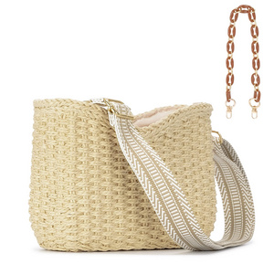 Wholesale New Arrival Woven Handbag Summer Straw Clutch Purses Beach Crossbody Hand Bags For Women Bolso De Mujer